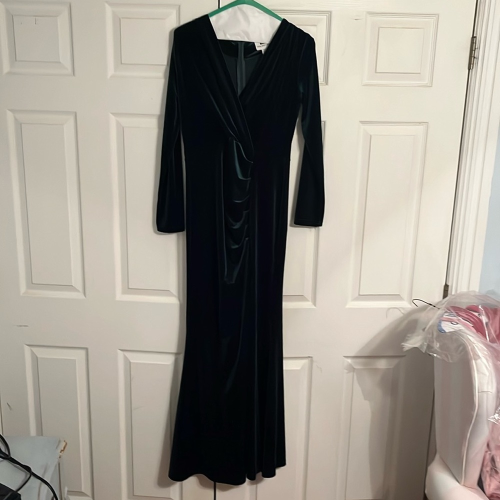 Formal Green Velvet Dress